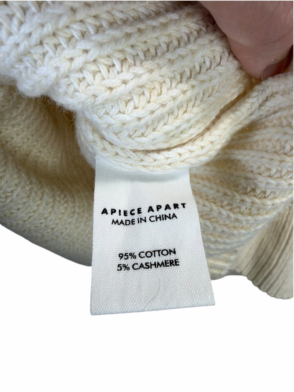 APIECE PART Celeste Crop Knit Sweater Sandshell - Picture 5 of 5